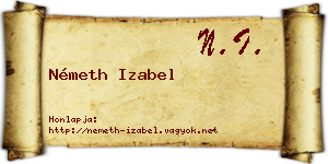 Németh Izabel névjegykártya